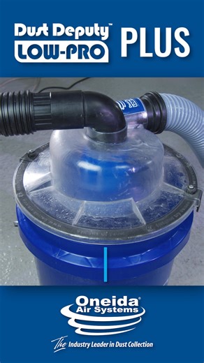 🌀 The Dust Deputy Low-Pro Lid Separator works with nearly any material - even water! Shop at Lowe's, on Amazon, or on our website. The Low-Pro pre-separates up to 99.9% of debris before it reaches your vacuum’s filter, eliminating clogging and suction loss while extending the life of your filter. #oneidaairsystems #dustcollection #dustdeputy #woodworking #tools #woodshop #tools #madeinusa | Oneida Air Systems Inc.