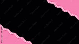 Transparent motion frame of pink wavy lines moving at the diagonal edge. 4K resolution with alpha channel and copy space.