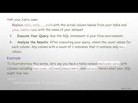 How to Get the List of All Columns Having NULL Values Only in Hive