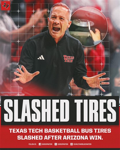 Scarlet & Black Nation on Instagram: "Following the Red Raiders win over No. 1 Arizona, a video surfaced of someone slashing the team bus tires."