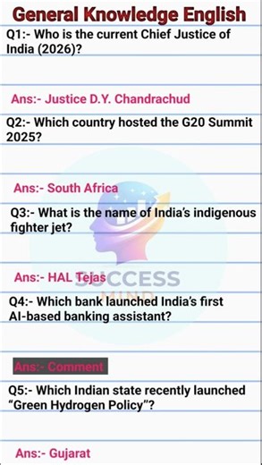 Top 5 GK Questions 2026 #GK2026 #CurrentAffairs #ExamPreparation