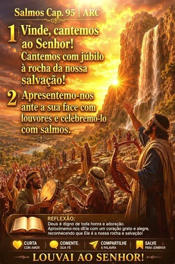 ⚠️ Você Precisa Ouvir Esta Palavra Hoje! 🙏 | Salmos 95:1-2 #deus #fe #jesus #evangelho