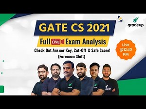 #GATE2021 CSE Full Exam Analysis & Answer Key🧑🏻‍💻 | Live 13th Feb Shift 1 | Do not Miss! | Gradeup