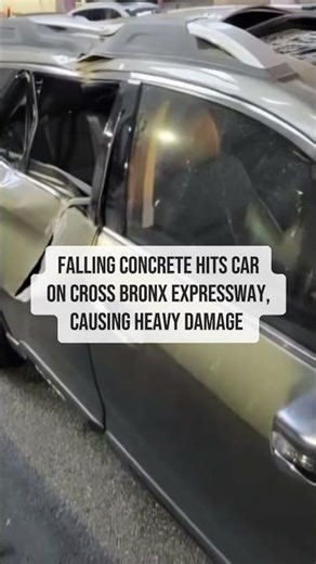 Falling concrete hits car on Cross Bronx Expressway