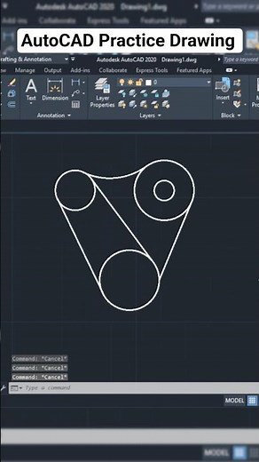 AutoCAD Practice Drawing Just In 1 Minute