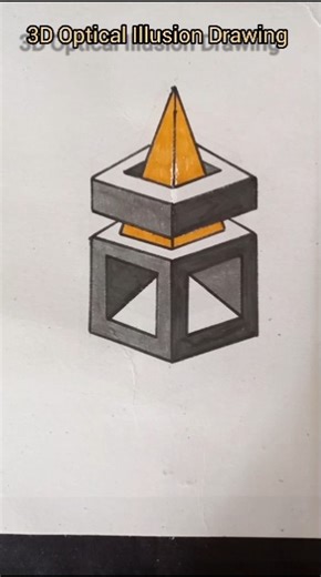 Easy and Unique 3D Optical Illusion Drawing tutorial #opticalillussion #shorts #3d #shortvideo