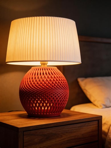 VOLTO Table Lamp – Sculptural Geometric 3D Printed Lighting – Modern Bedside Decor - Etsy