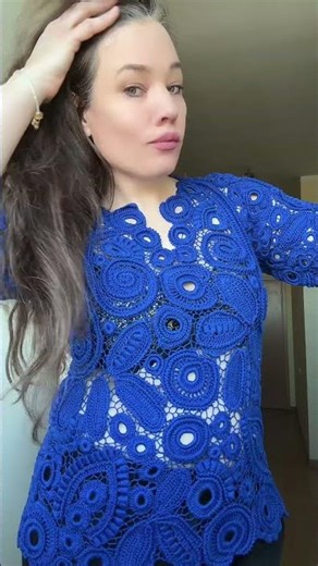 Блузка вязаная в стиле Ирландское кружево #crochet #knittig #knittig #knitting #fashion #handmade