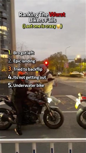 Ranking The Worst Bikers Fails 🏍️ (LAST ONE IS CRAZY 🤣)#bike #best