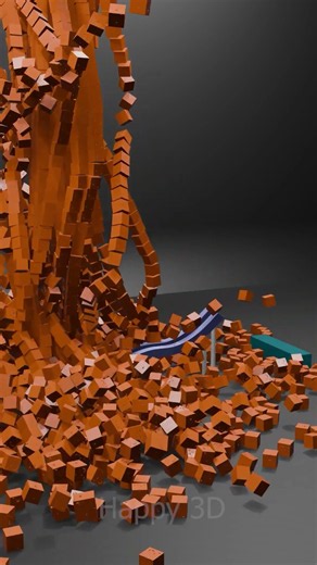 Satisfying 10,000 Cube Destruction Simulation #simulation #3danimation #shorts