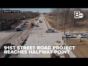 Tulsa road project on East 91st Street reaches halfway point, shifts traffic to new lanes