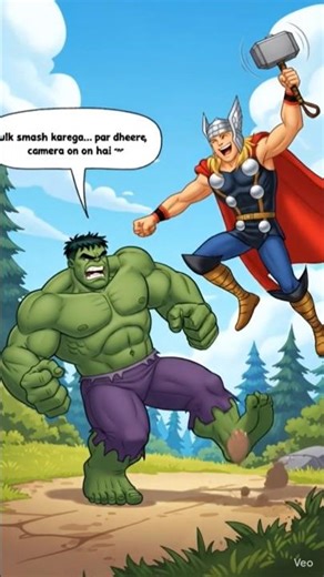 Hulk vs Thor 😂 Superhero Fight | AI Video 😳🤔