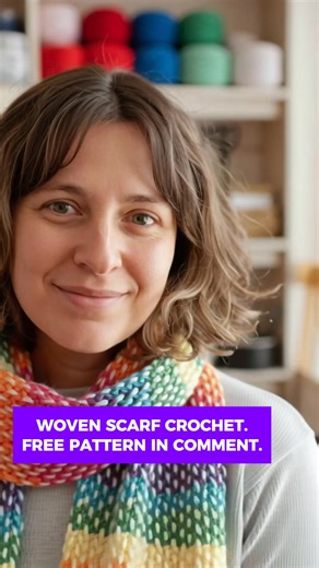 2.7K views · 14 reactions | This scarf is simple to stitch yet looks beautifully textured. The Woven Scarf adds a handmade touch of warmth to any outfit. The instructions are in the comment. #crochet | Crochet & Knitting Patterns Here | Facebook