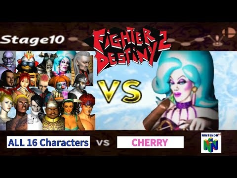 Fighter Destiny 2 (Nintendo 64) - ALL 16 Characters VS CHERRY🍒