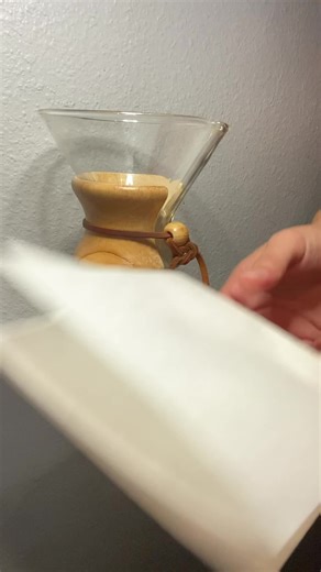 Coffee ProTip: Always place the triple side of the Chemex filter on the spout side of the brewer. The added thickness of the layers will help prevent the filter from falling into the hole of the spout. If the filter does end up inside the spout it will cause channeling which leads to uneven extraction and ultimately a less flavorful and not as delicious final cup of coffee. Just a simple step can result in a big difference in the overall quality of the brew. #coffee #specialtycoffee #coffeeroast