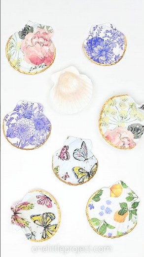 How to Decoupage Shells with Napkins 🐚 ✂️