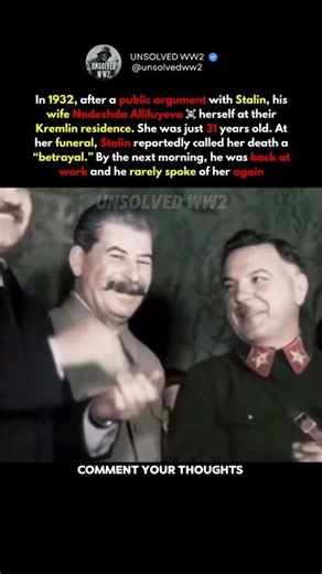 Stalin’s wife betrayed him #ww2 #history #shorts