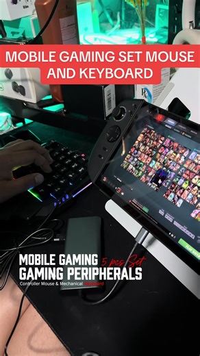 Mobile Gaming Peripherals 5-Piece Set with Bluetooth Controller Keyboard & Mouse AULA F75 Mechanical Keyboard for Android iOS 100% Authentic COD Customizable Key Mapping High Sensitivity Gaming Set #MobileGaming #GamingPeripherals #BluetoothController #MechanicalKeyboard #gamergear
