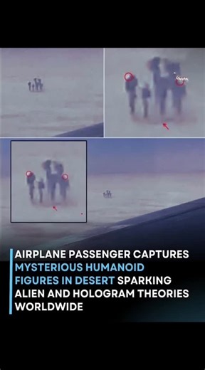 Fact_world on Instagram: "​🏜️👽 Desert Mystery Deepens! Humanoid Figures Captured by Airplane Passenger Spark Worldwide Theories! 🤯✨ ​Talk about an unforgettable flight! A passenger looking out the window over a remote desert area captured this absolutely chilling footage: a group of mysterious humanoid figures standing motionless on the ground! 😱 The image is grainy, the distance is vast, yet the shapes are undeniably unsettling. ​Since this footage surfaced, the internet has exploded with t