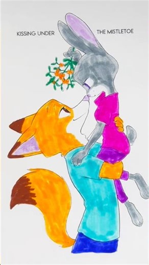 Kiss Under the Mistletoe 💋🐰🦊 (So Cute!)