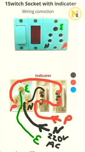 1 Switch 1 Socket and indicator wiz