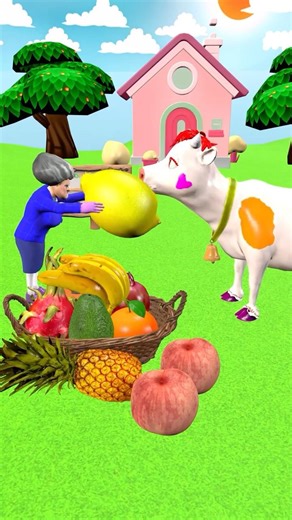 Scary Teacher Feed Fruits to a Cow #2 #cartoon #shorts #scaryteacher3d #cowcartoon #viral