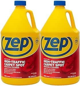 Zep High Traffic Carpet Cleaner - 1 Gallon (Case of 2) ZUHTC128 - Penetrating Formula Removes Deep Stains; Making High-Traffic Areas Look New Again