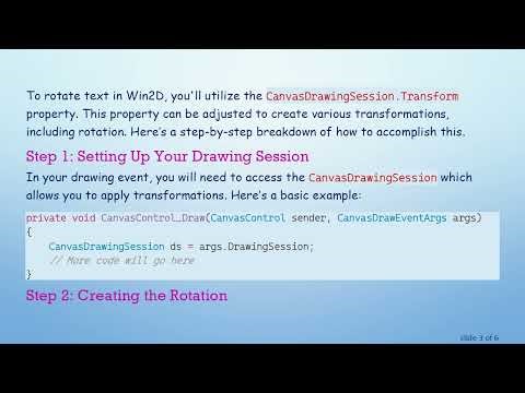 How to Rotate Text in Win2D Using CanvasControl Drawing Session