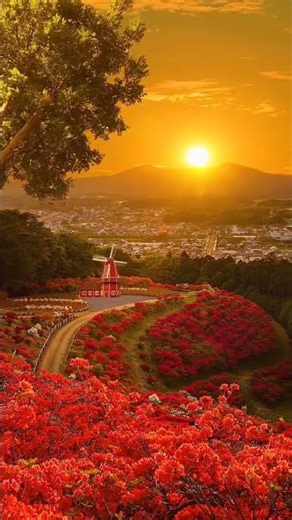 Stunning Red Trees That Look Unreal 🍁😱 #flowers #nature #relaxing