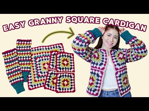 EASY Granny Square Cardigan Tutorial - Beginner friendly