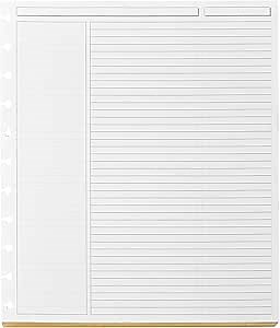 Levenger Circa Luxe Annotation Ruled Discbound Paper Refill, Gilded Edge Disc Notebook and Planner Inserts, 100 sheets, Gold, Letter