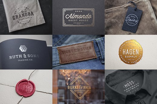 10 Logo/Badge Mock-Ups Vol.2, a Mockup by GraphicBurger