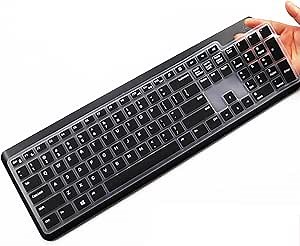 Keyboard Cover for Dell Wireless Keyboard KM332W K332W/ Dell KM117 K117 Wireless Keyboard /Dell7 Wk118 Wireless Keyboard Accessories Protective Cover Skin -Black