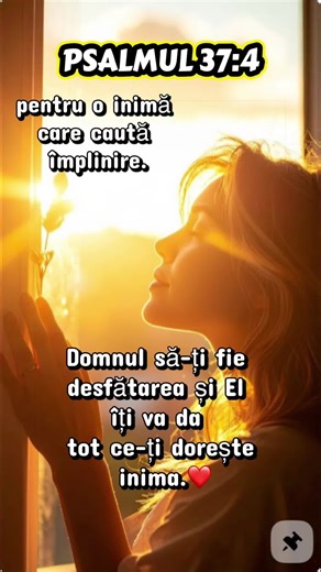 Psalmul 37:4 vorbește despre dorințele inimii. Filipeni 4:8 vorbește despre disciplina gândului. Când inima și mintea se aliniază, apare pacea. Ce alegi să hrănești astăzi în inima ta? #VersetulZilei #Psalmul374 #Credință #PaceInterioară #Echilibru