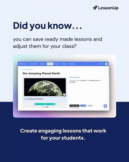 LessonUp Hack! Save a Lesson and Edit it.