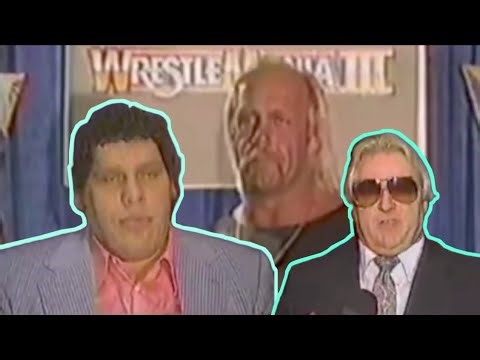 WRESTLEMANIA 3 news press Conference at MSG footage commercial Hulk Hogan vs Andre the Giant #wwe