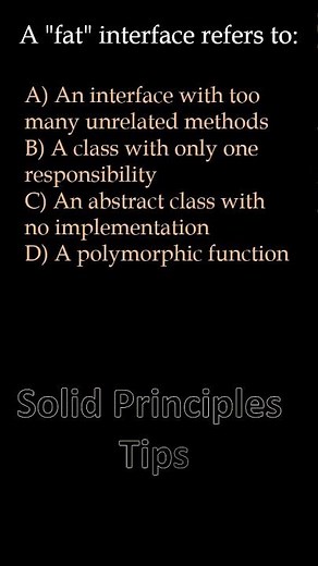 A "fat" interface refers to: | Software Design Made Simple #shorts #solidprinciples