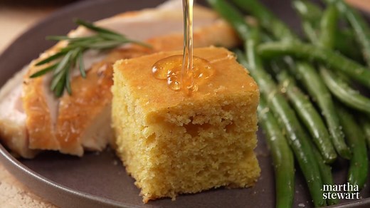 This cornbread strikes the right balance between tender and crumbly. Get the recipe for Martha's classic cornbread: bit.ly/463gldG | Martha Stewart