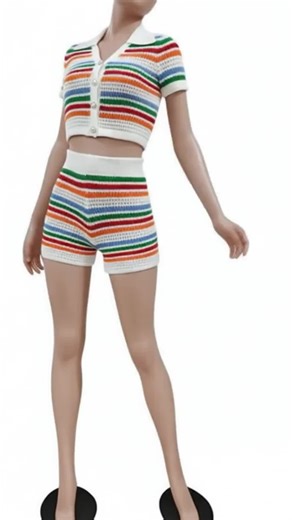 Women's Colorblock Striped Print Button Front Crop Cardigan, High Waist Shorts Sweater Co-Ord Set, Casual Summer #loungewearset #cardigans #sweateroutfits #prettygardensweatsuit #womensoutfitideas #comfy2piecesets #womenset #partywearsuits #casualsets #jumpsuitshapewear