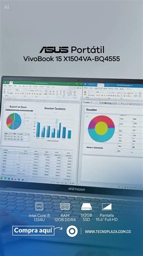 ASUS Vivobook 15 X1504VA-BQ4555 | Core i5 1334U | 12GB RAM | 512GB SSD | 15.6” FHD| Lector de Huella