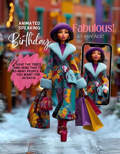 Black Girl Magic Greeting Card • Animated Talking Customizable Birthday Digital Download Template E-card • Maxine BD - Etsy