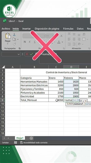 Suma rápidamente en Excel con Alt + = #shorts #excel #exceltips #tutorial #viral #shorts
