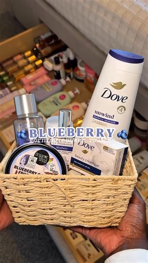 Aaliyah Apete on Instagram: "🫐✨Fresh Sweet Blueberry Goodness🫐✨ used this routine today and l have to say 10/10 ✨PRODUCTS USED✨ Soap Bar: Dove Original Body Scrub: Organic Shop Blueberry Frozen Yogurt Body Wash: Dove Blueberry & Moon Milk Deodorant: Dove Invisible dry Body Lotion: Aveeno Skin Renewal Body Mist: VS Platinum Berries Perfume: Demeter Blueberry #showerroutine #showertok #bodycareproducts #bodycareroutine #blueberry"