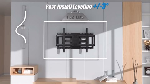 Mounting Dream Full Motion TV Wall Mount for Most 42-90 Inch TVs, Heavy Duty Wall Mount TV Bracket with 6 Strong Articulating Arms, Max VESA 600x400mm, Up to 132LBS, Fits 16/18/24'' Wood Studs, MD2298
