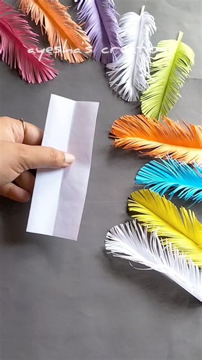 DIY paper feathers 💓🍭 #reelsfb #reels #fyp #virals #best #handmade #craft #fun #creative #diy #feathers #tutorial | Ayesha's Creation