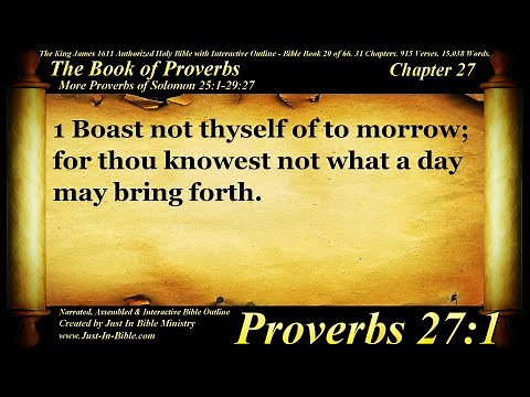Bible Book #20 - Proverbs Chapter 27 - The Holy Bible KJV Read Along Audio/Video/Text