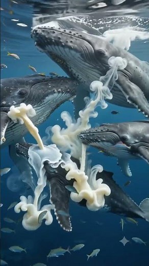 🐋🌊 Three Mother Whales Feeding Their Babies | Amazing Deep Ocean Wildlife Scene 🌊🐋