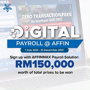 AFFINMAX Mobile App is designed to provide you with the flexibility of getting your account balance information and ability to authorize payment transactions through smooth and hassle-free experience. Monitor transactions, get instant notification and manage business payroll on-the-go. Everything is now available at your fingertips. Sign up NOW and stand a chance to win prizes worth up to RM150,000. Grow your business with us and extend additional benefits for your employees TODAY! Click here fo