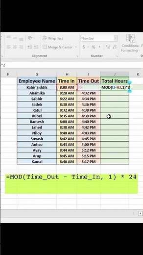 top Manually Calculating Work Hours in Excel! ⏱️🤯 #exceltricks #exceltips #excel #excelstudio