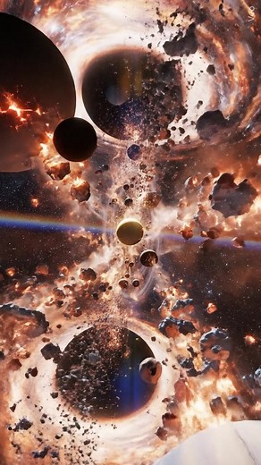 16K views · 421 reactions | A solar system caught between two blackholes #Space #StarsEverywhere #SpaceX #NASA | Universe Wonders | Facebook